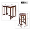 Merax 5piece Dining Table Set High/Pub Table Set with 4 Round Bar