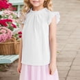 thumbnail image 1 of Chemises pour Filles, Chemise à Manches Courtes pour Fillettes, Col Rond, Chemises d'Été pour Adolescentes, Chemises Mignonnes pour Filles de 5-6 Ans, Tenue pour Filles, 1 of 6