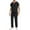 Black_002, variant on Mens Scrubs Set Regular Fit V-Neck Short Sleeve Solid Color Top & Straight Leg Pants Stretch Comfort Soft Caregiver Set with Pockets Black L