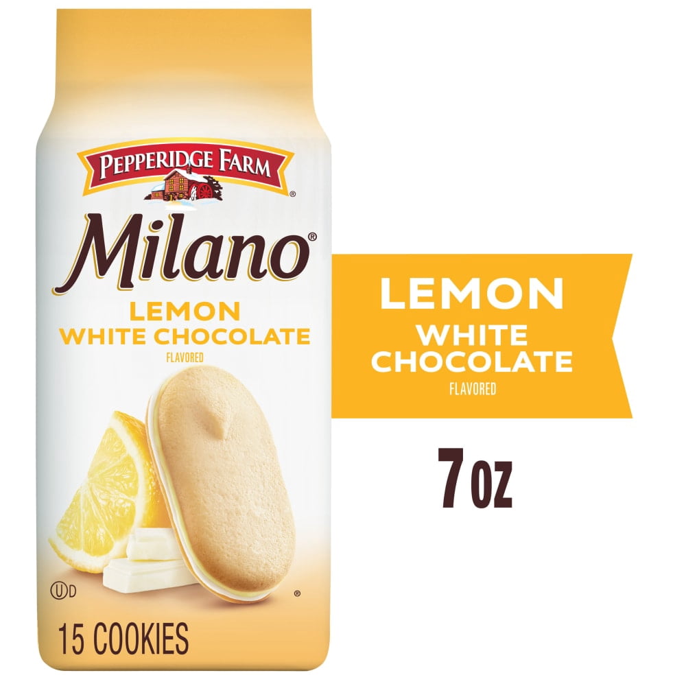 Pepperidge Farm Milano White Chocolate Lemon Flavored Cookies 7 oz - 5 Pack