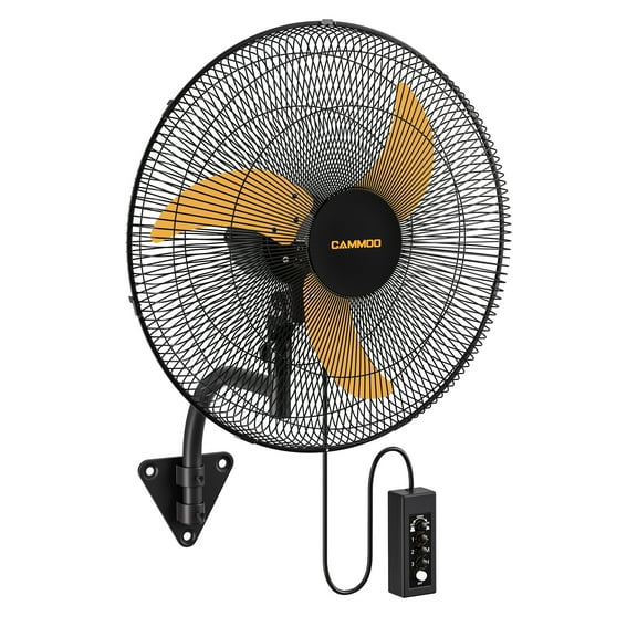 CAMMOO 20 Inch Wall Mount Fan Oscillating 3-Speed Industrial Commercial Outdoor Wall Fan for Greenhouse, Garage, Workshop, Warehouse, Horse Barn, Gym, 1 Pack