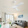thumbnail image 3 of Sofucor 52" White Ceiling Fans without Light,Remote Control,Reverse Airflow,6 Wind Speed,Sloped Ceiling Applicable, 3 of 12