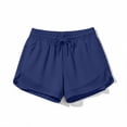 thumbnail image 5 of Cagogo Women Quick Dry Athletic Shorts Drawstring Elastic Waist Casual Slim Regular Fit Sporty Workout Running Summer Shorts Activewear Bottoms, Navy M, 5 of 5