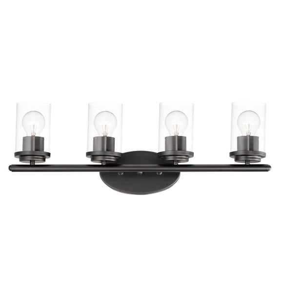 Corona 4 - Light Black Modern / Transitional Incandescent Glass And Steel Wall Sconce