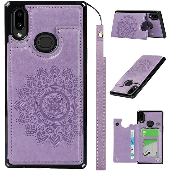 ELTEKER Samsung Galaxy A10s Flip Wallet Case with Card Holder for Women,Elegant Embossed Premium PU Leather Magnetic