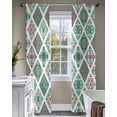 thumbnail image 4 of Vintage Boho Sheer Curtains 84 Inch Length 2 Panels Set for Living Room/Bedroom, Middle Century Bohemia Style Green Kitchen Curtains Grommet Semi-Sheer Curtains Drapes Window Treatments 52"x84"x2, 4 of 7