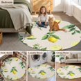 thumbnail image 5 of Summer Fruit 3FT Round Area Rugs Watercolor Yellow Lemon Rustic Farmhouse Leaves Soft Small Round Rug Non-Slip, Ultra-Thin Indoor Circle Carpet for Bedroom Entryway Kitchen Bathroom, 5 of 9
