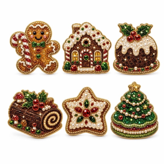 Xuyuer 6 Piece DIY Diamond Painting Pearl Refrigerator Magnets Set, Fridge Decor Craft Kit for Home Kitchen Display, #2