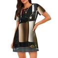 thumbnail image 1 of Fotbe Two Bottles Of Red And White Wine Bata de Dormir para Mujer con Estampado, Camisón de Algodón de Manga Corta, Ropa de Dormir Casual, 1 of 6