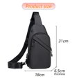 thumbnail image 2 of Hukapapa Bolso de mensajero para hombre Bolso de pecho de tela Oxford Bolso de ciclismo de gran capacidad Bolso de hombro individualnegro, 2 of 5