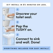 TUSHY Spa Self-Cleaning Warm Water Bidet Attachment, Adjustable Nozzle Angle, Pressure Control, Easy DIY Home Install, Requires Sink Access for Temperature Control, White/Bamboo