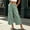 Green plus size capri pants with pockets a1, variant on Women Plus Size Wide Leg Elastic Waist Capri Pants with Pockets Solid Casual Vacation Lounge Cropped Trousers Summer Beach Work, Green 2XL