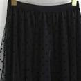 thumbnail image 7 of Aueoeo Women Tulles Skirt Elastic High Waist Layered Skirt Polka Dots Print Fsahion Mesh A-Line Midi Skirt Black L, 7 of 7
