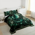 thumbnail image 3 of Homewish Cartoon Dragon Full Size Comforter Sets,Magic Animal Bedding Comforter Set,Green Leaves Bedding Sets For Boys Kids,Breathable Home Decor Reversible,3-Piece, 3 of 8