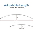 thumbnail image 2 of Curved Shower Curtain Rod, Round 42-73 Inches Shower Rods for Bathroom Adjustable, Rounded Bowed Stainless Steel Shower Rods Customized for Bathtub, Stall, Chrome, Need to Drill, 2 of 7