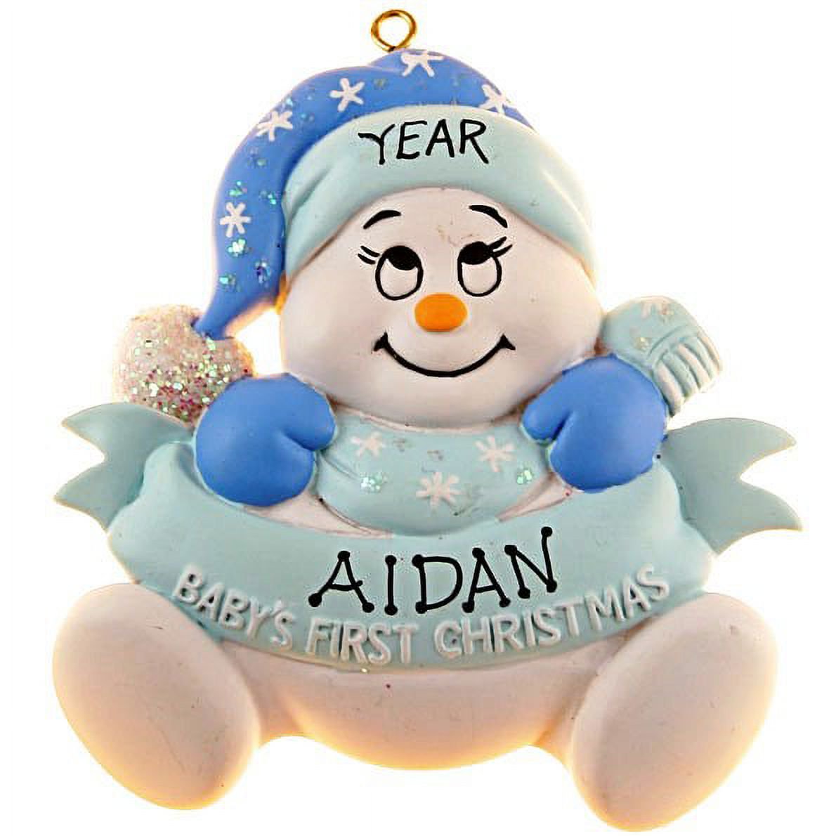 Snow Baby First Christmas Boy Ornament