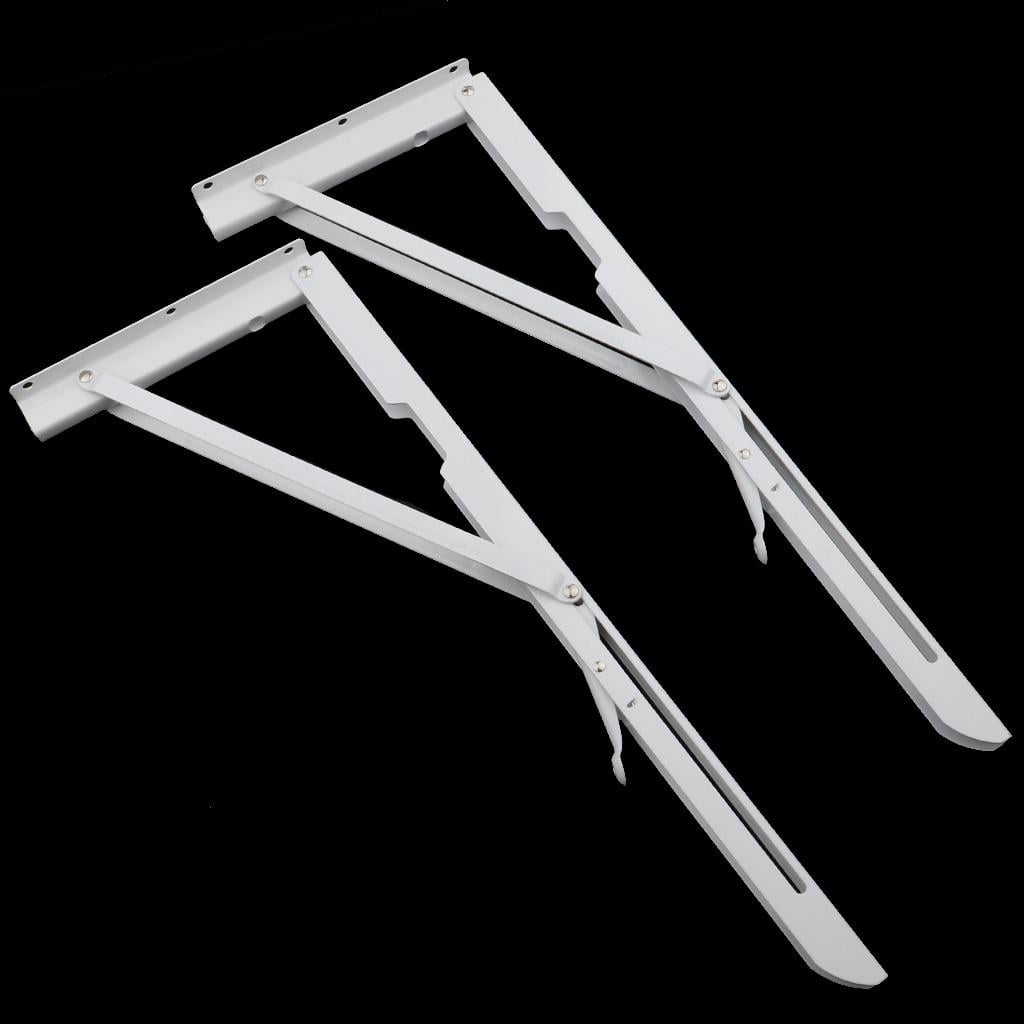 WLPZXP 2 Pieces Folding Shelf Brackets K Type Spring Steel Brackets Shelf Hardware 20inch