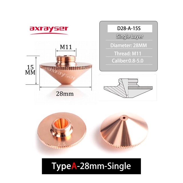 Todo tipo de boquillas láser, máquina cortadora de fibra doble/simple Dia.28/D32mm para cabezal láser Raytools Precitec WSX HSG Bodor HANS
