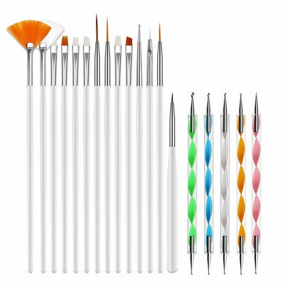 Bkbp Nail Art Brushes Set Nail Art Liner Brush and Nail Dotting Pen Gel Polish Painting Tools for Nail Art Design Include Extension Gel Nail Brush
