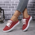thumbnail image 3 of BOERTEU Women Frayed Edge Canvas Mule Sneakers, Lace Up Slip On Backless Casual Flat Shoes, Lightweight Non-Slip Walking Loafers for Daily Wear, 3 of 10
