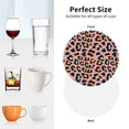 thumbnail image 6 of Vsdgher Leopard Leather Coasters for Drinks, Durable Drink Coasters 4 Set for Tabletop Protection, Luxurious Home Décor and Housewarming Gift ( {designName})Round Shape, 6 of 6