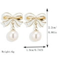 thumbnail image 4 of Latrodar 925 Silvery Pearl Drop Earrings For Women Trendy Gold Dangle Earrings AAA+ Quality Wedding Earrings Jewelry For Brides Up to 30% Off, 4 of 5