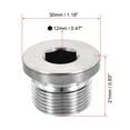 thumbnail image 3 of Uxcell Stainless Steel Inner Hex Head Pipe Plug with Seal Ring M24x1.5mm, 3 of 5