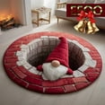 thumbnail image 4 of Christmas 3D Rug – Christmas Optical Illusion Rugs, Decorative Rug With Depth Pattern Theme, Halloween Patterns, Santa Claus Quilted Round, Durable Fabric, Gift For Home Parties(Bb-1pc,31.49*31.48IN), 4 of 6