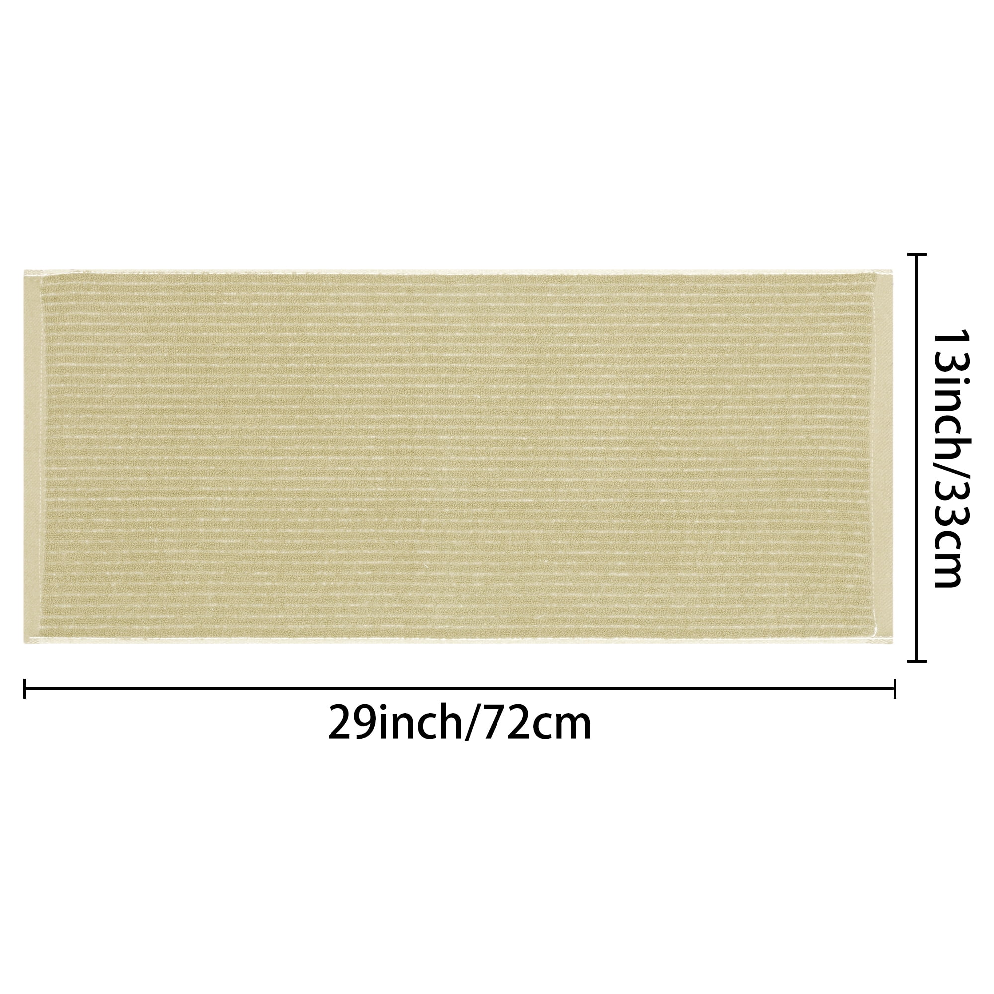 Unique Bargains Striped Pattern 2 Pack Hand Towels Absorbent and Quick Drying Towel Khaki 13" x 29"