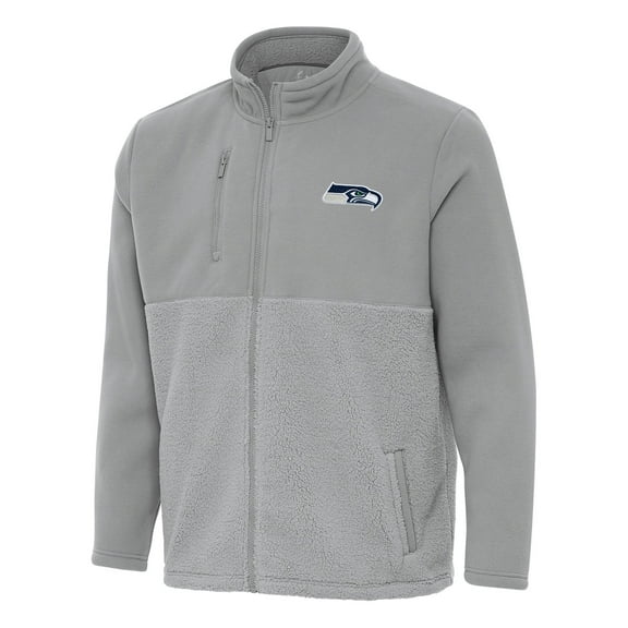 Men's Antigua Gray Seattle Seahawks Daily Fused Full-Zip Jacket