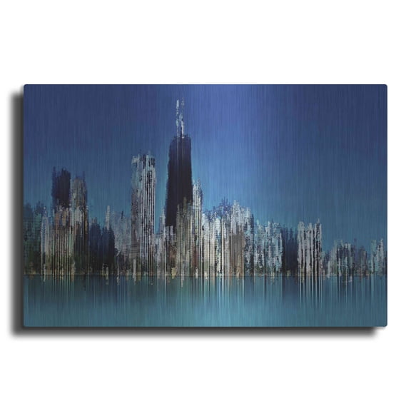 Luxe Metal Art 'Hancock' by David Manlove, Metal Wall Art, 24"x16"
