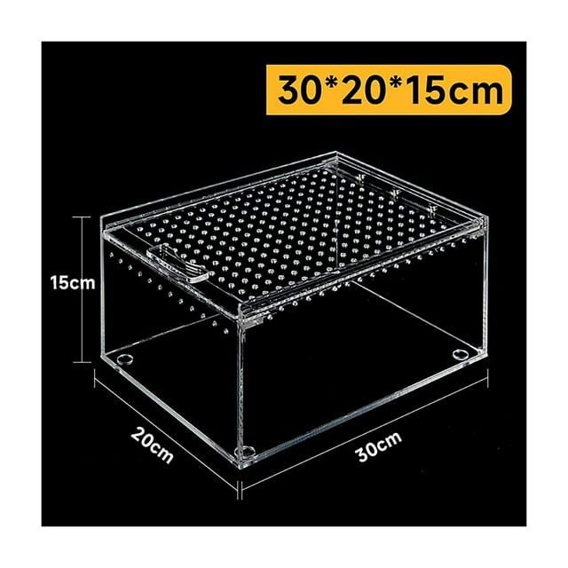 EastVita Transparent Acrylic Reptile Breeding Box Spider Lizard Amphibian Terrarium Leak-proof Pet Habitat Arboreal Tarantula Enclosure For Home Rearing