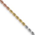 thumbnail image 1 of Quality Gold 023TC-20 14K Tri-Color 3 mm Diamond-Cut 20 in. Rope Chain, 1 of 1