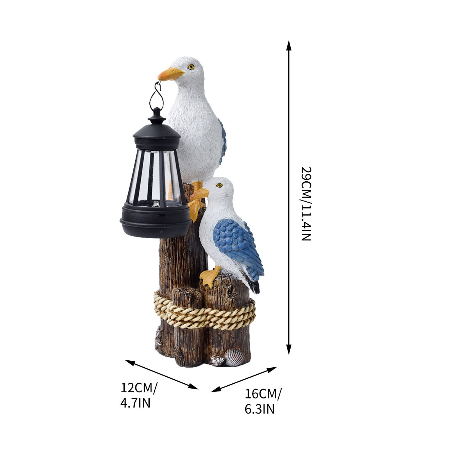 Pelican Garden Statue with Solar Lantern 16.5" Pelican Solar Light for Outside Decor Sculptures & Statues Lights for Lawn Decor Unique Ornament Women Mom Gift