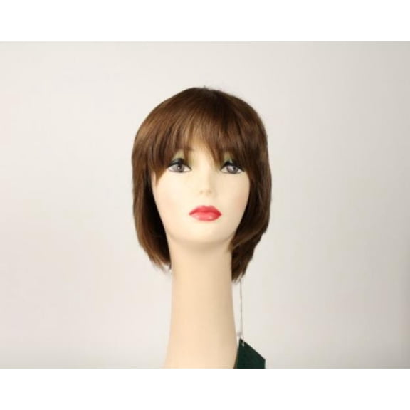 European Human Hair Freeda Wig Diana Light Brown With Blonde Highlights Size M