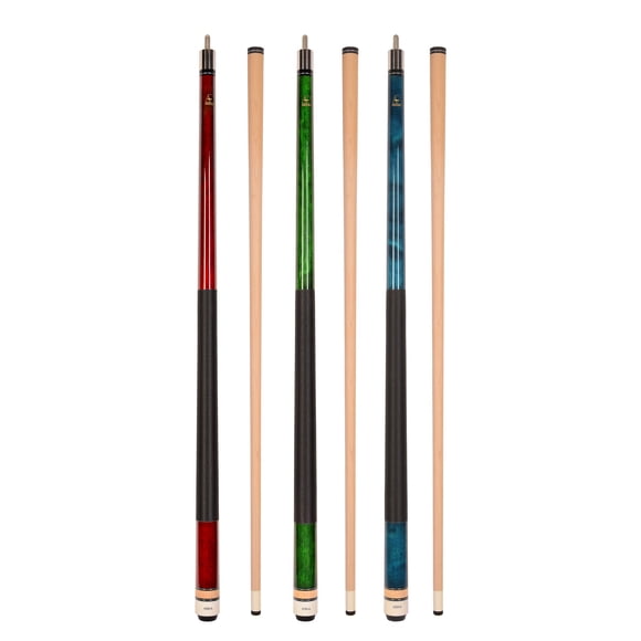 ASKA L2 Set of 3 Billiard Pool Cues, 58" Canadian Hard Rock Maple, Mixed Weights (18, 19, 20 oz)