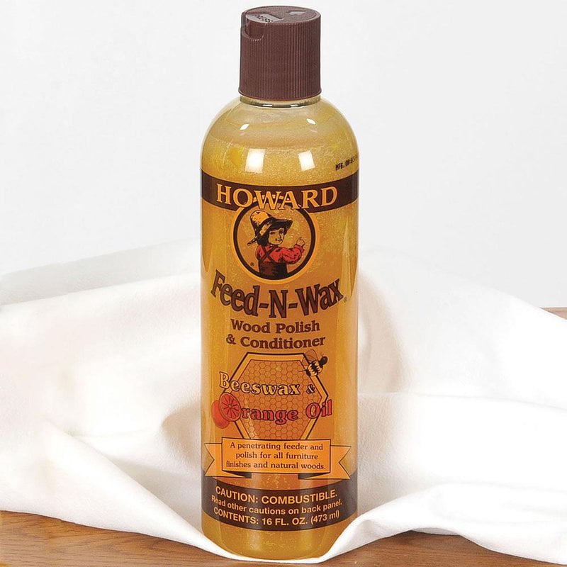 Howard Feed-N-Wax Carnauba Wax Beeswax and Orange Oil Wood Polish & Conditioner 8 Oz