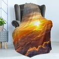 thumbnail image 4 of Clouds Soft Flannel Fleece Blanket, Sunset Scenery over the Clouds Imaginary Secret Weather Lands Natural Wonders on Earth, Cozy Plush for Indoor and Outdoor Use, 50" x 70", Orange, by Ambesonne, 4 of 5