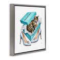 thumbnail image 3 of Stupell Industries Art Deco Blue Shoebox with Kitty Gray Floating Frame Canvas Art, 18 x 18, by Amanda Greenwood, 3 of 8