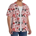 thumbnail image 2 of Xecao Chemise à Manches Courtes Col Cubain avec Poche Poitrine Motif Coccinelles Rouges pour Hommes Chemise de Vacances Tropicale Légère-4TG, 2 of 5