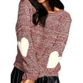 thumbnail image 1 of Women Heart Pattern Round Neck Knits Sweater Pullover, 1 of 7