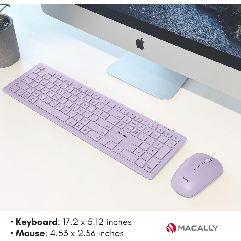 Macally Wireless Keyboard and Mouse Combo for Mac - Compatible