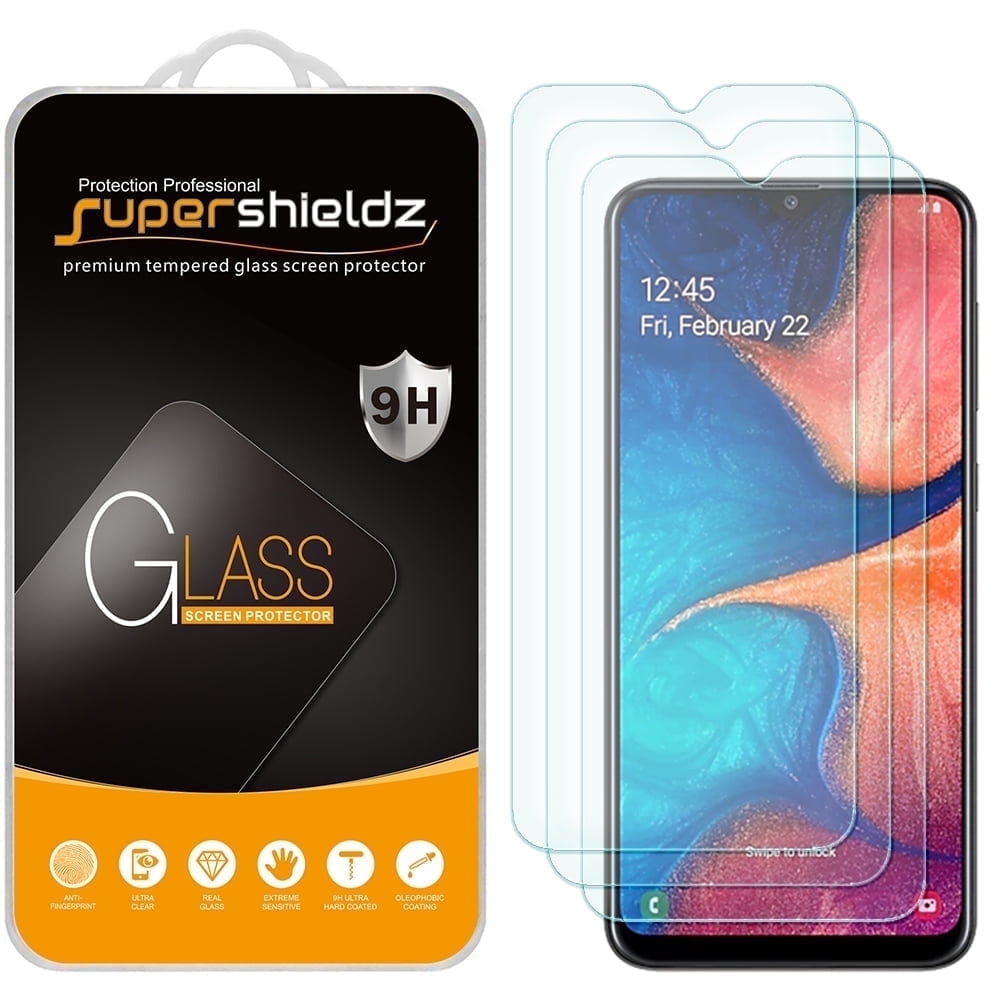 Supershieldz Designed for Samsung Galaxy A20 Tempered Glass Screen Protector, Anti Scratch, Bubble Free (3 Pack)