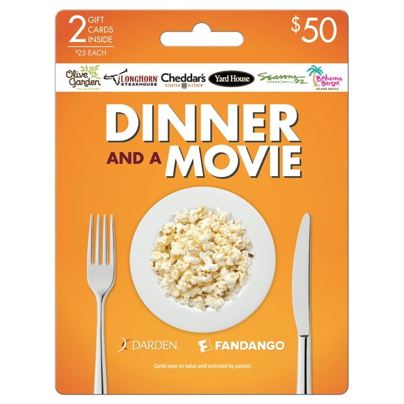 Darden Fandango Dinner And Movie $50 Gift Card