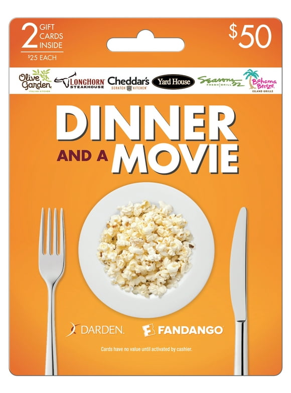 Darden Fandango Dinner And Movie $50 Gift Card