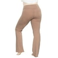 thumbnail image 4 of Stretch Is Comfort Women's Plus High Waist Cotton Bootcut Yoga Pants Mocha 6X, 4 of 8