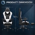 thumbnail image 5 of Homall Gaming Chair Massage Office Chair High Back PU Leather Chair with Footrest, White, 5 of 7