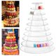 thumbnail image 1 of Soporte redondo de 10 niveles para torre de macarón de plástico, soporte de exhibición de macarón transparente, soporte para tartas y postres para boda, cumpleaños, baby shower decoración de fiesta, 1 of 7