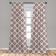 thumbnail image 5 of Ambesonne Peach Curtains, Abstract Soft Circles, Pair of 28"x63", Coral Black White, 5 of 5