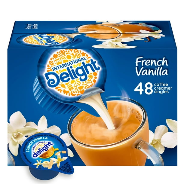 Coffee Creamer French Vanilla - 48 Single Packs, Vanilla Creamer Cups for Instant Coffee, Natural & Artificial Flavors, No Refrigeration Required - Make your Perfect Cup every Time - Small Creamers In